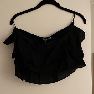 Black Ruffled bandeau Top